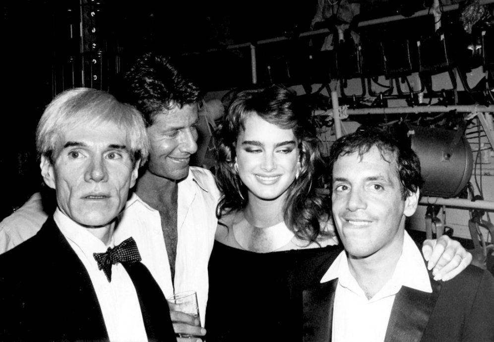 Andy Warhol, Calvin Klein, Brooke Shields and Steve Rubell by Adam Skull, 1981