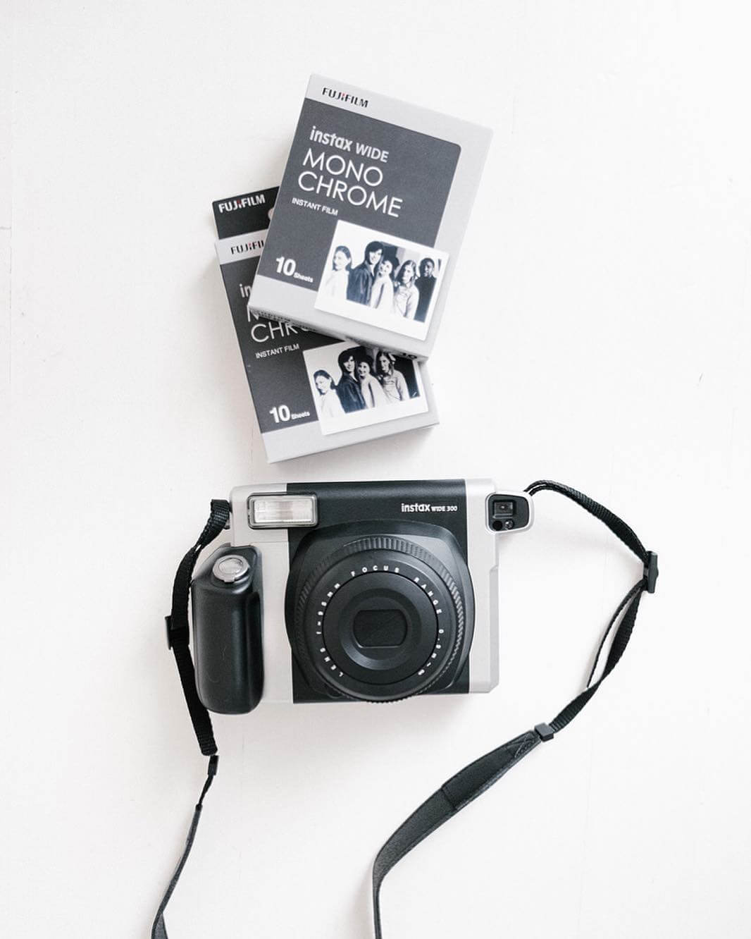 Fujifilm instax Wide 300 Instant Camera (Black) & Instax Mini Instant  Monochrome Film