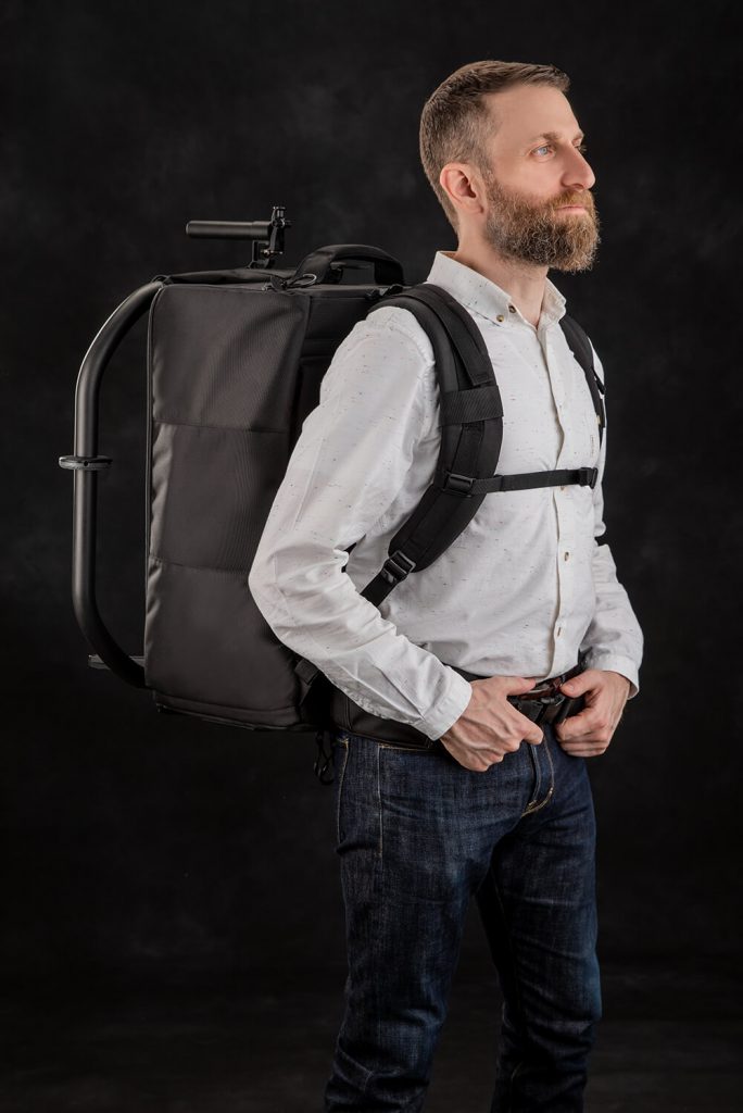 Cineluxe Pro Gimbal Backpack 24 worn