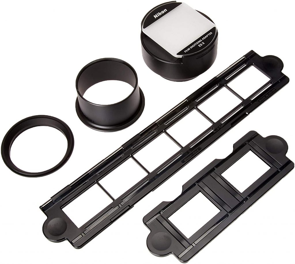 Nikon ES-2 Film digitizing adapter for attaching to a Nikon macro lens.