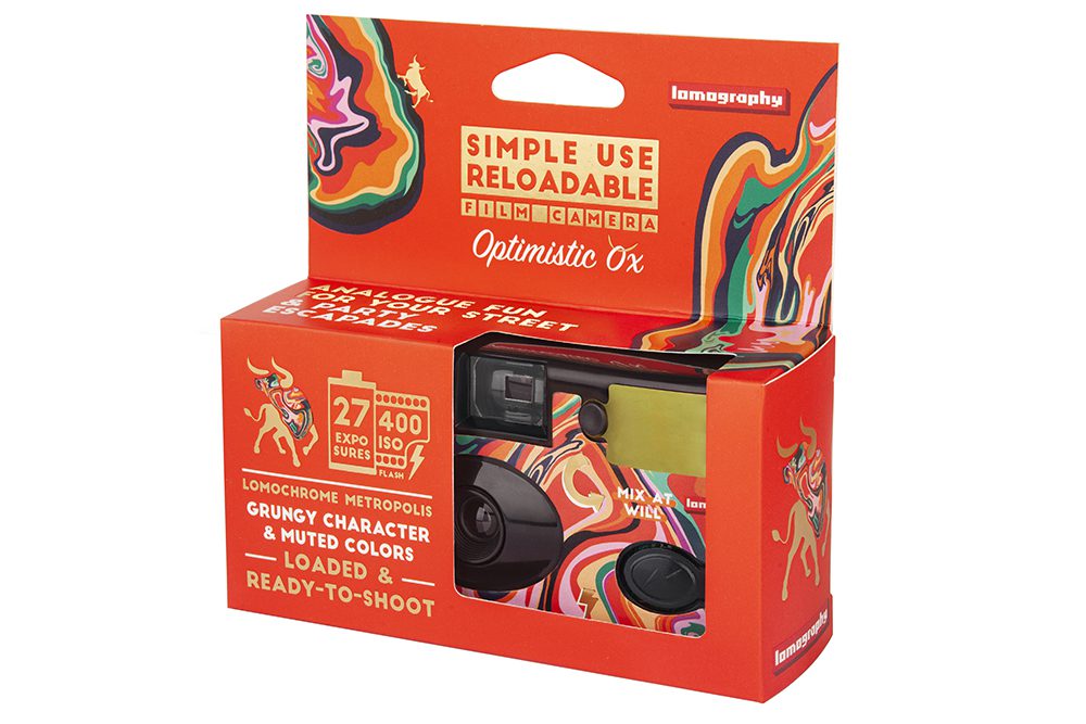 Lomography Simple Use Reloadable Camera Optimistic Ox Edition packaging shot