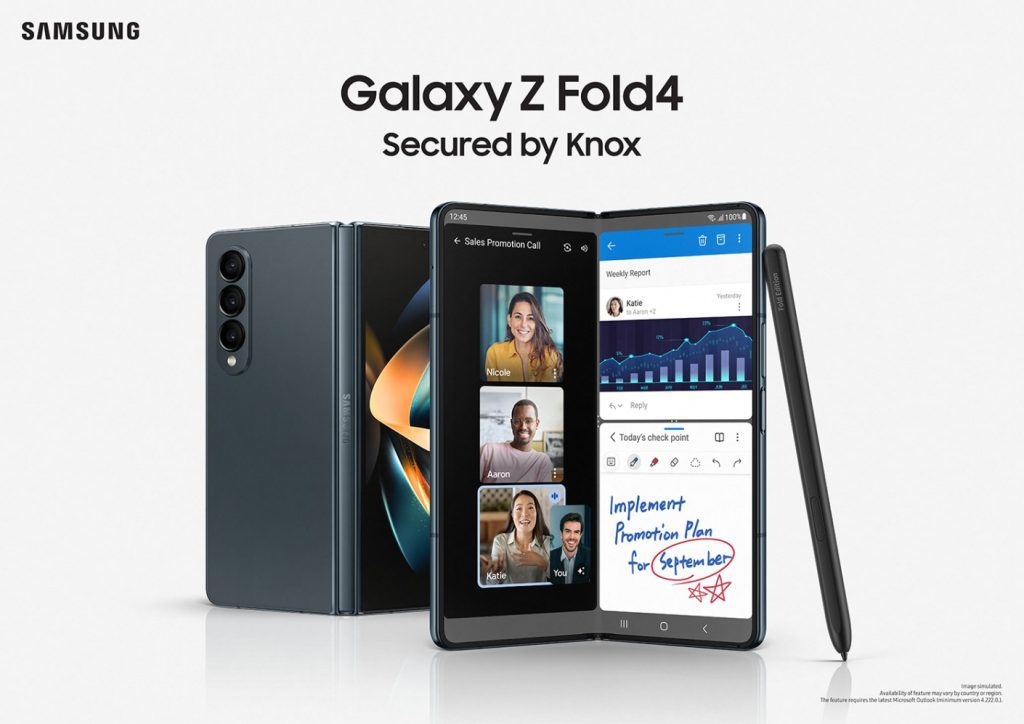 Samsung Galaxy Z Fold4 upright
